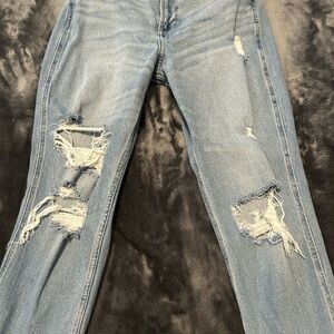 Hollister Light Blue Ripped Boyfriend Jeans